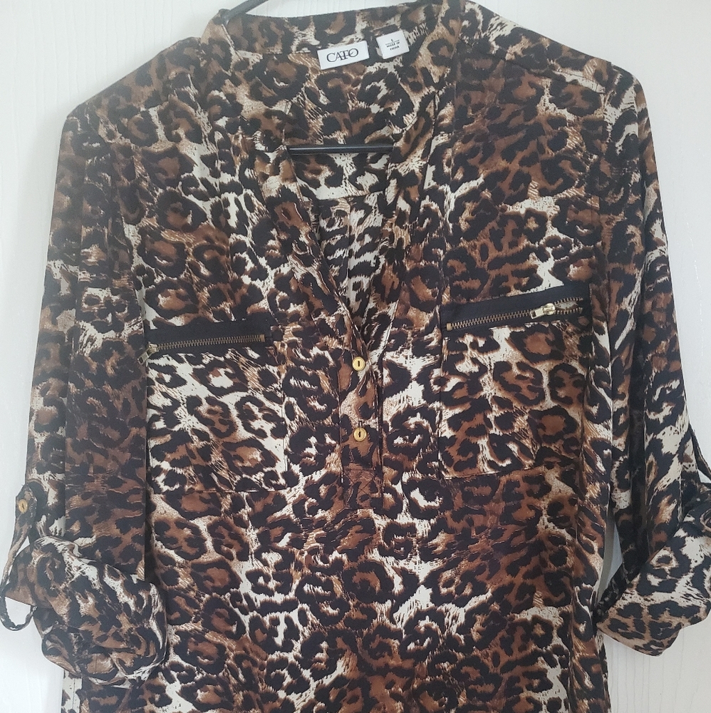 Cato Animal print blouse size small